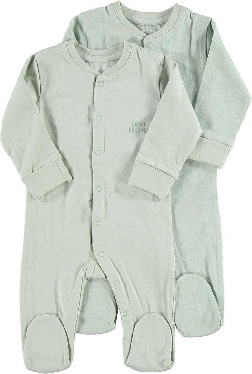 Zeeman new born pyjama - biologisch katoen - groen  - maat 68 - 2 stuks