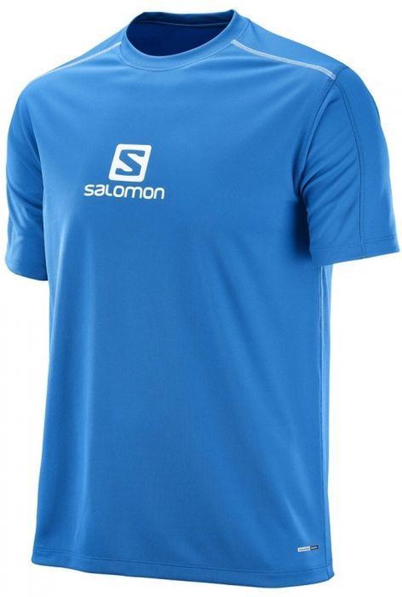 Salomon Stroll Logo t-shirt blauw Maat M