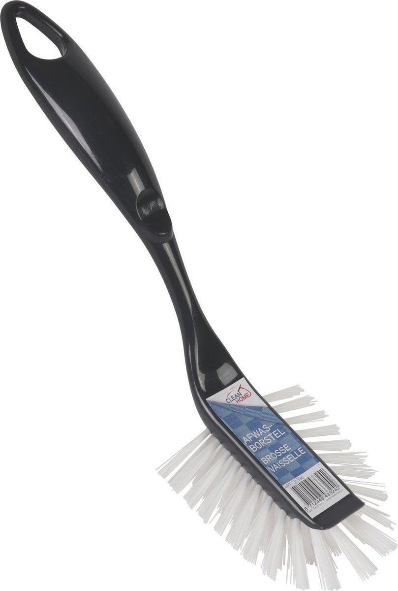 8x stuks basic afwasborstel zwart - 26 cm - afwassen - Huishoudelijke keukenaccessoires