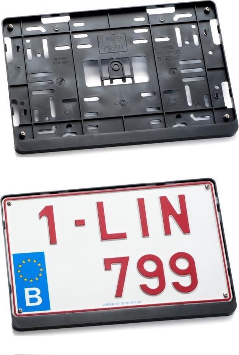 Nummerplaathouder 4x4 ABS voor nummerplaat 340x210mm BELGË