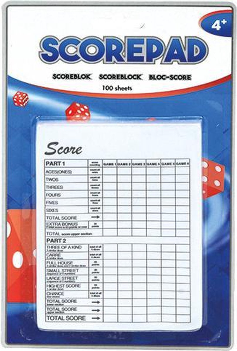 Dobbelset Scoreblok 100 Vel