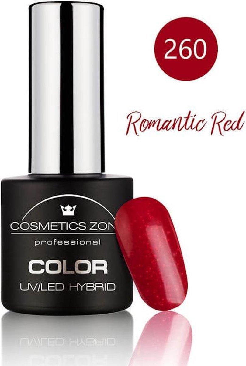 Cosmetics Zone UV/LED Hybrid Gel Nagellak 7ml. Romantic Red 260