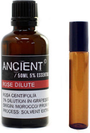 Roos - 50 ml - Etherische olie - met roll on navulflesje - puur natuur - EU gecertificeerd - Lekker Slapen - Stress - Overgang