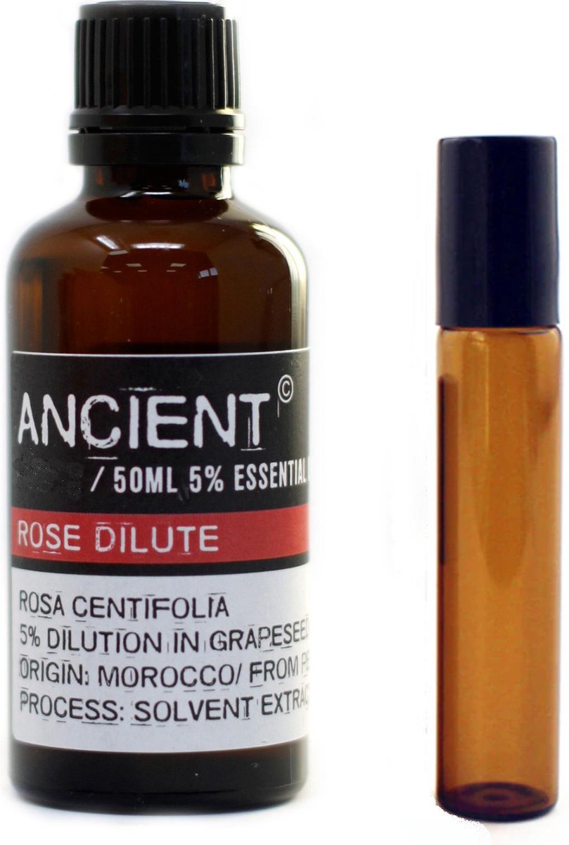 Roos - 50 ml - Etherische olie - met roll on navulflesje - puur natuur - EU gecertificeerd - Lekker Slapen - Stress - Overgang
