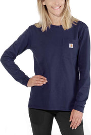 Carhartt Pocket Navy Long Sleeve Shirt Dames S