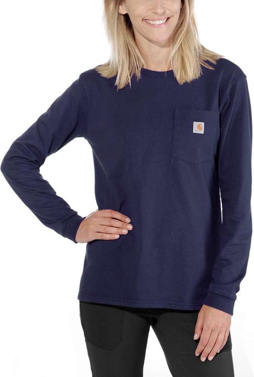 Carhartt Pocket Navy Long Sleeve Shirt Dames S