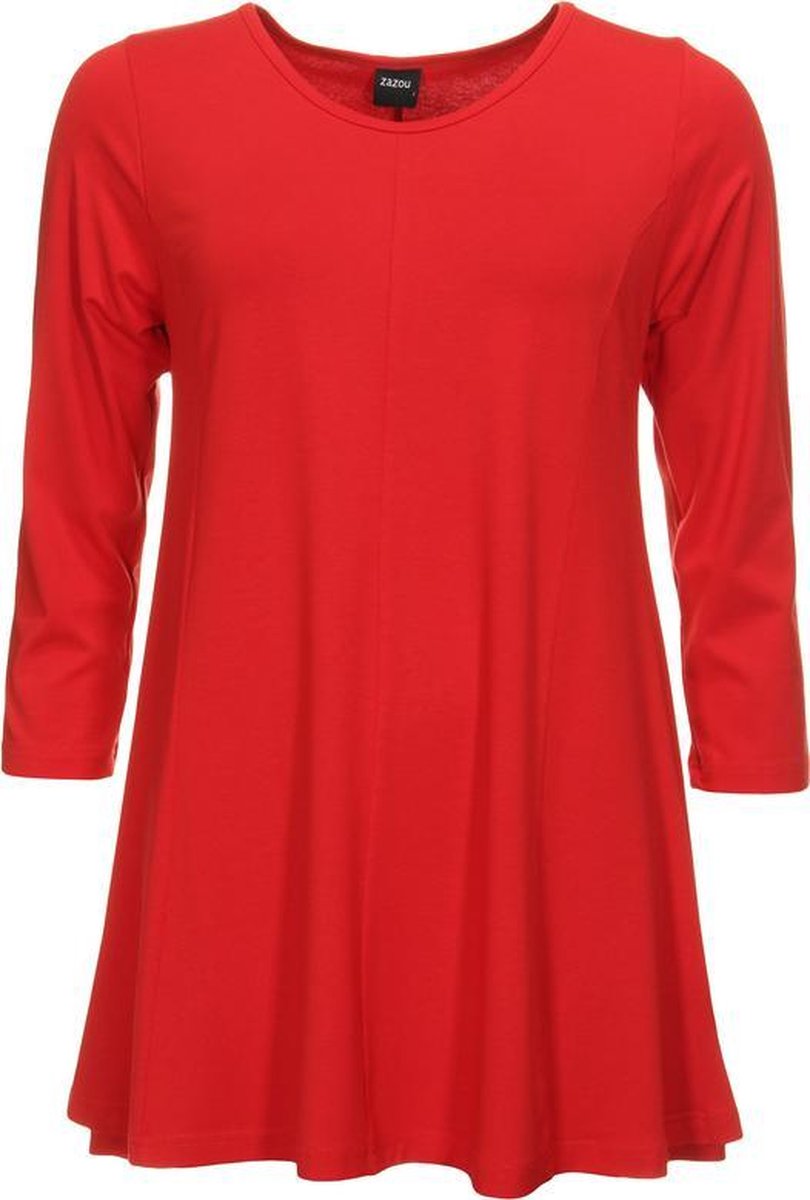 Zazou-A-lijn-shirt-driekwart-mouw-firered