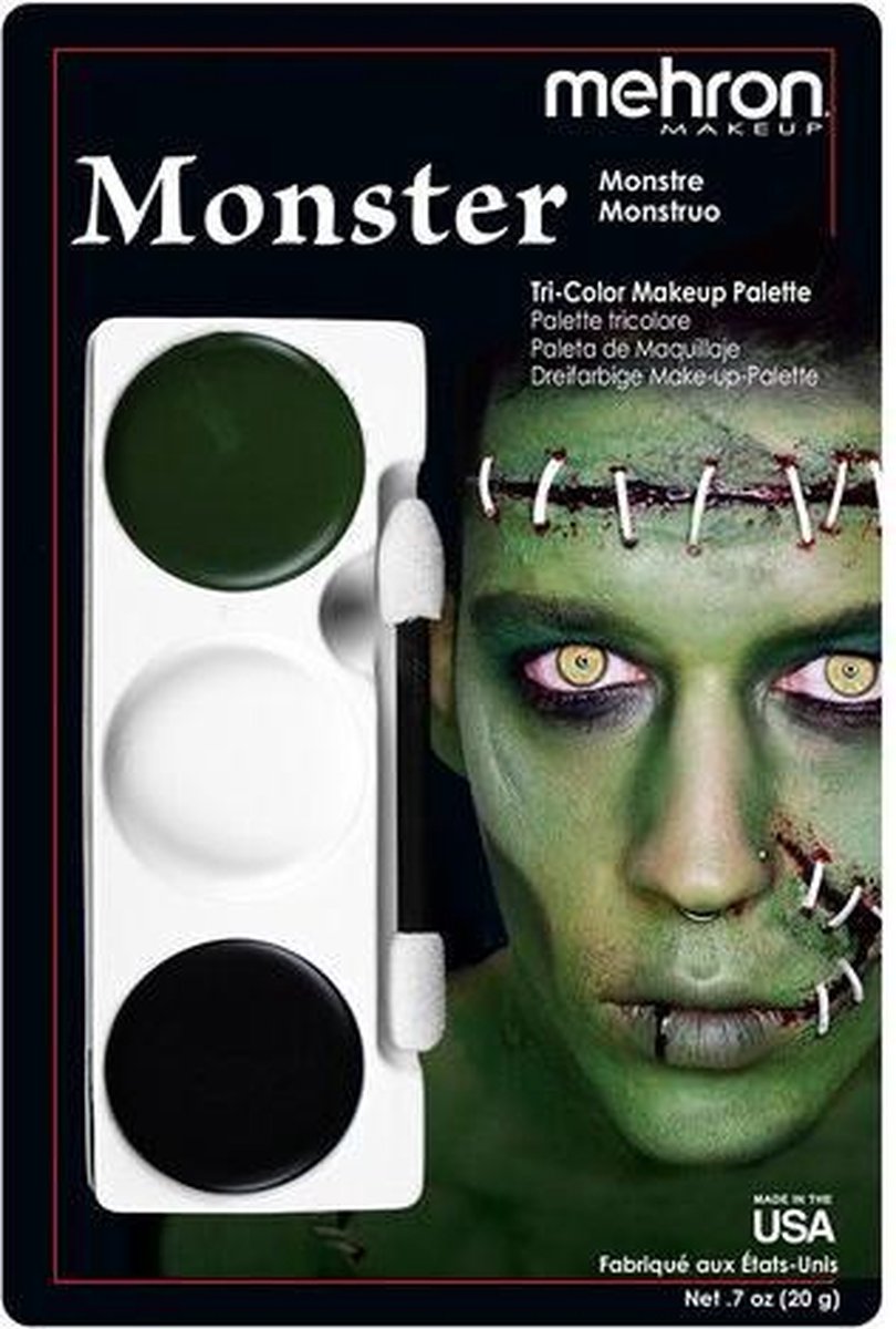 Mehron Schmink Palet met drie kleuren - Monster