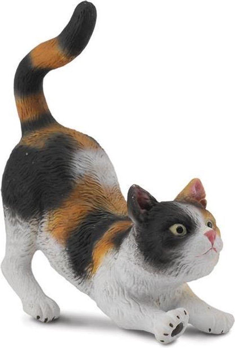 Collecta Katten: Strekkende Huiskat 5 Cm Bruin/wit