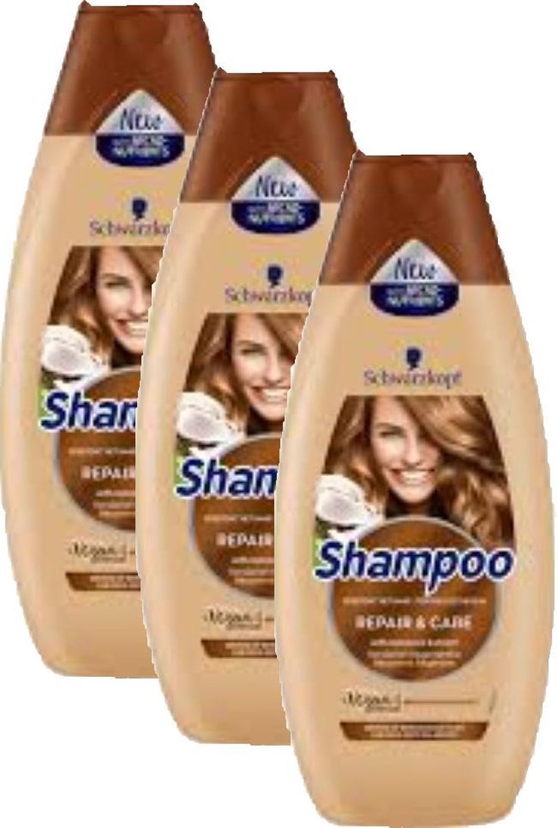 Schwarzkopf Shampoo – Repair & Care - 3 x 400 ml