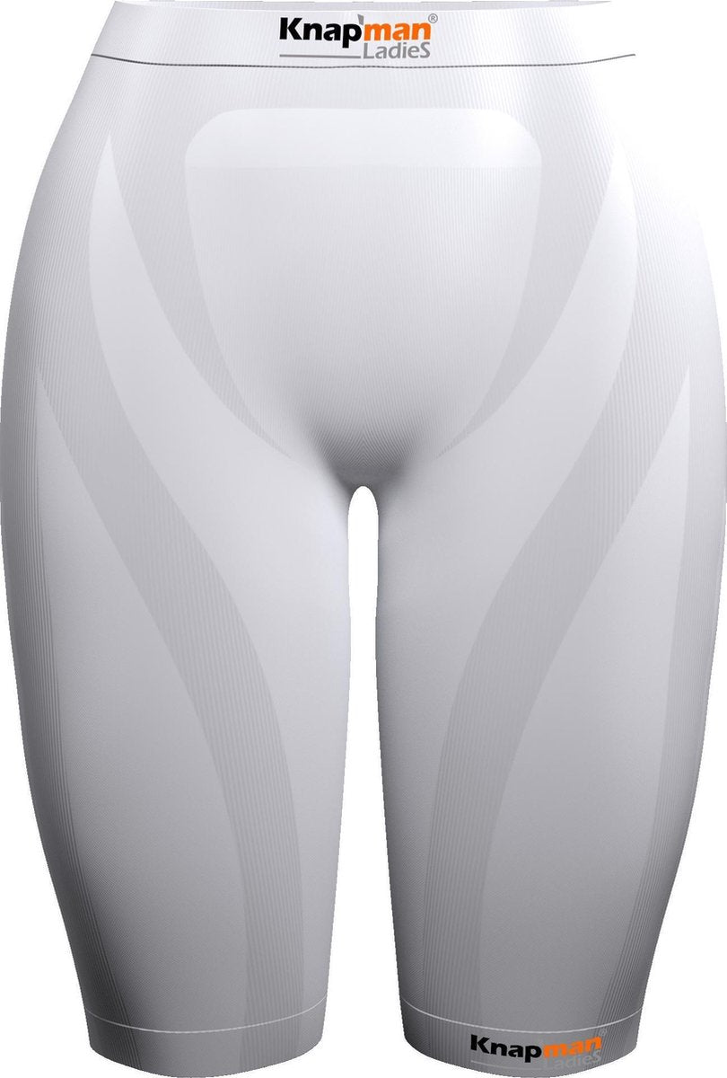 Knapman Zoned 45% Compressie Short Dames Sportbroek - Maat S  - Vrouwen - wit