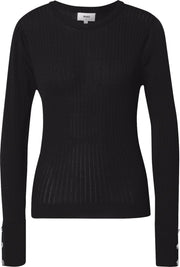 Object zachte zwarte geribte slim fit trui - valt kleiner - Maat S