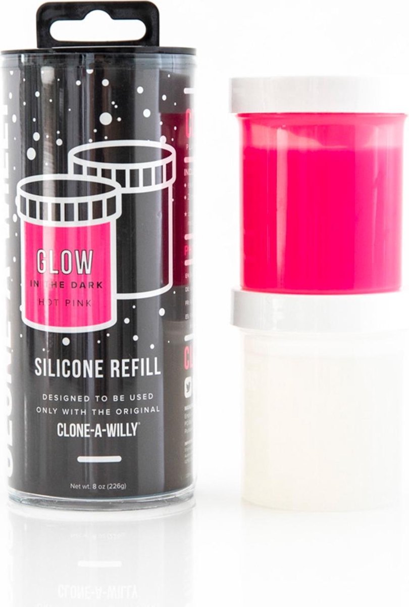 Clone-A-Willy - Refill Glow in the Dark Hot Pink Silicone