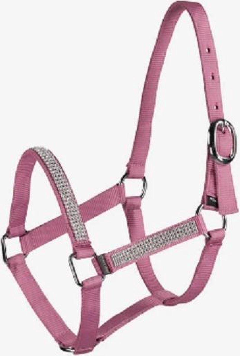 Horze veulenhalster Strass - roze - middelmaat