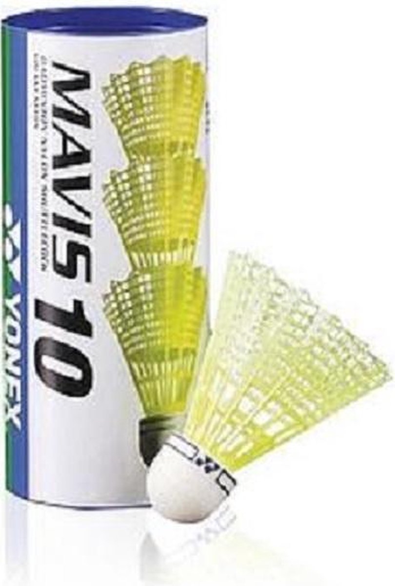 Yonex Badmintonshuttles Mavis 10 Nylon Geel 3 Stuks