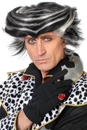 Evil King pruik zwart/wit