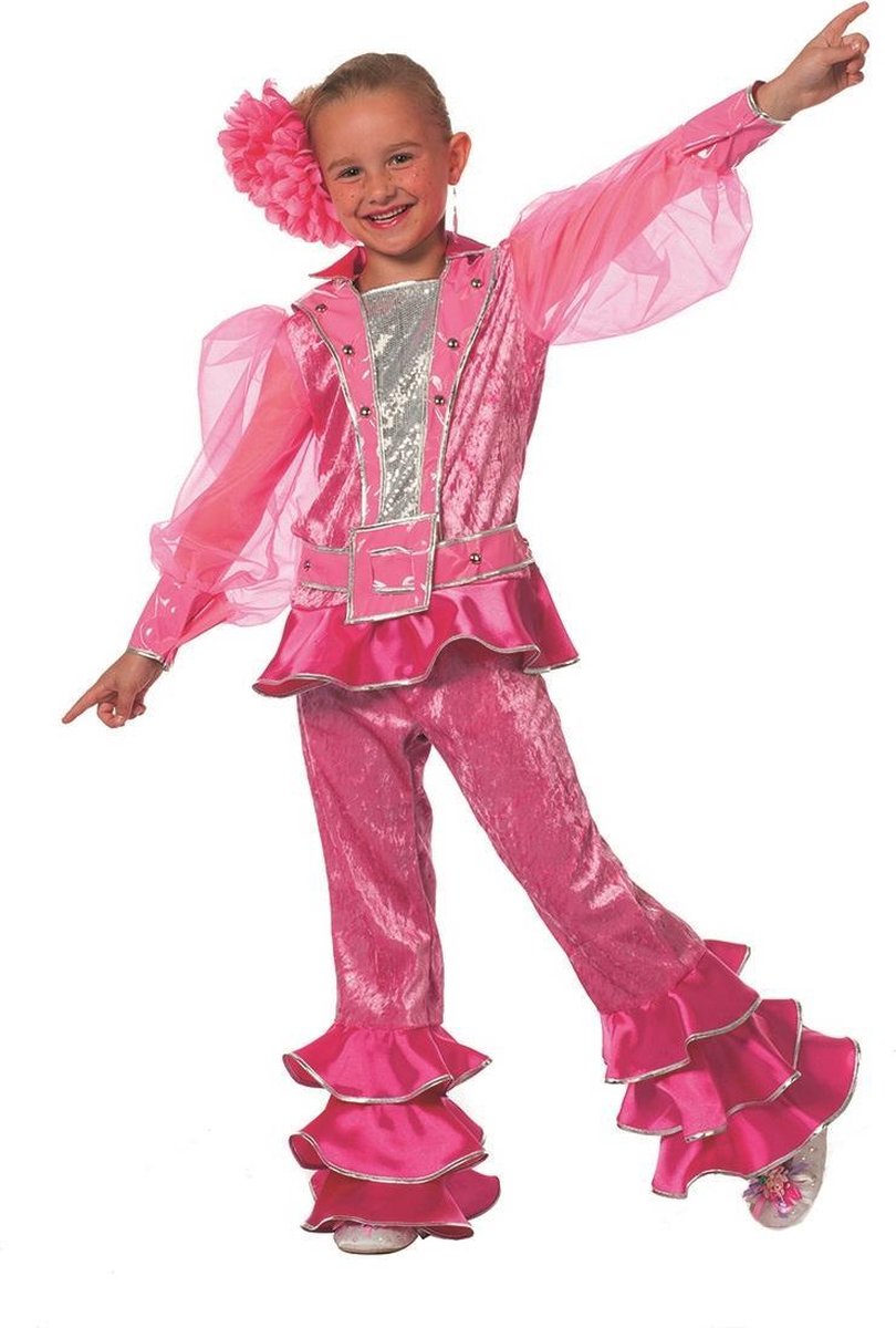 Carnavalskleding Mama Mia Abba meisje roze Maat 116