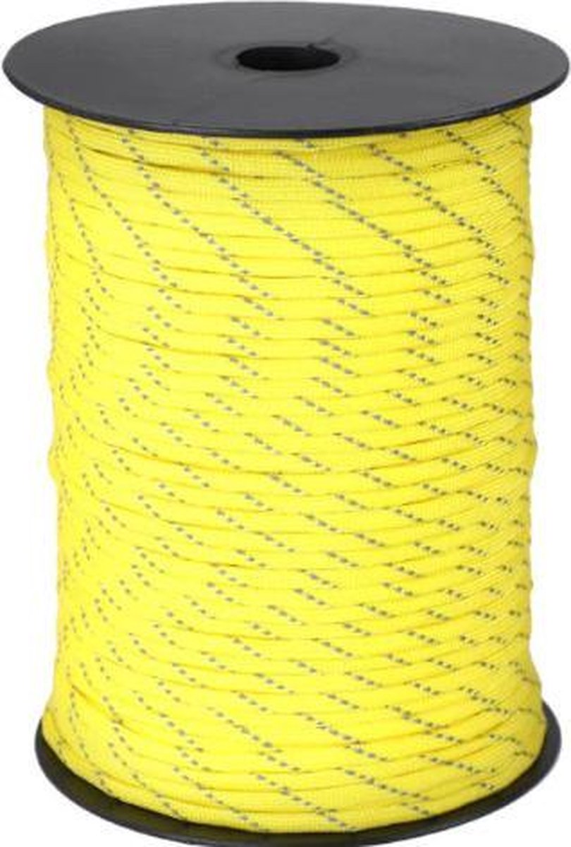 Allesvoordeliger paracord  4 mm - 7 core reflecterend geel - 5 meter