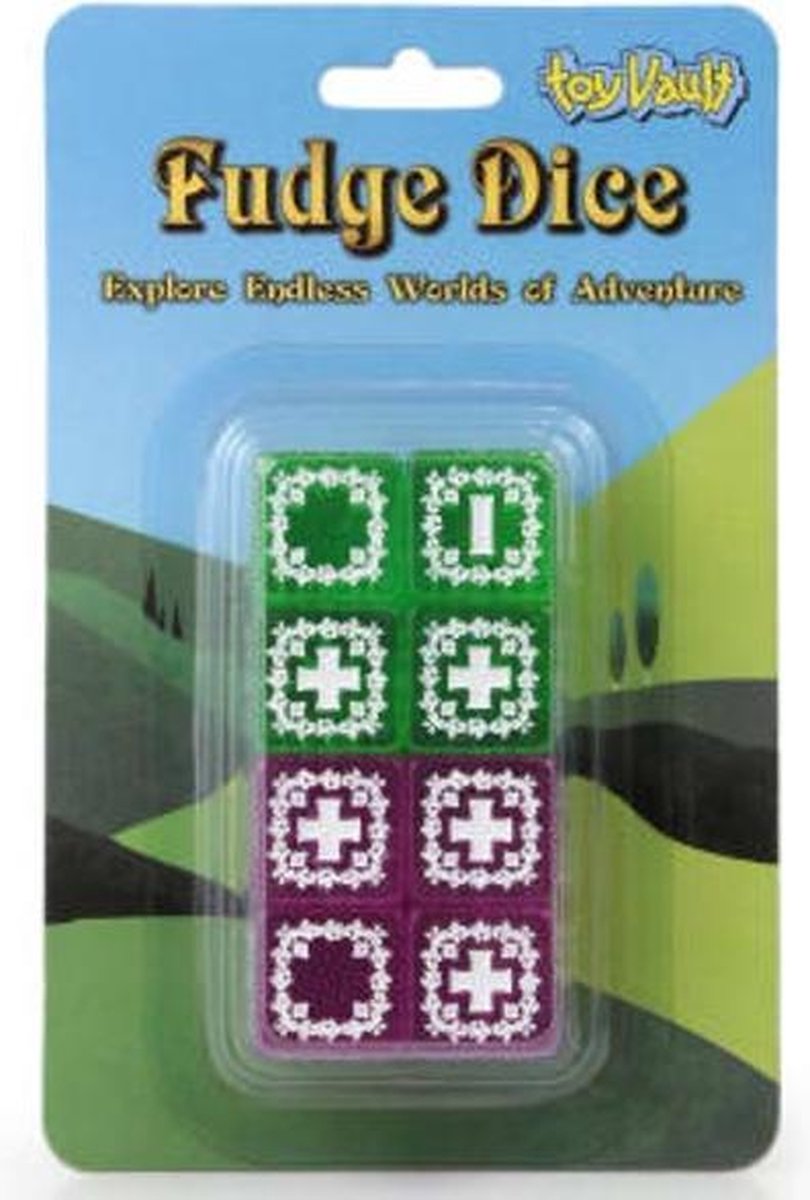 Set van 8 d6 Fudge Dice - Princess Bride RPG