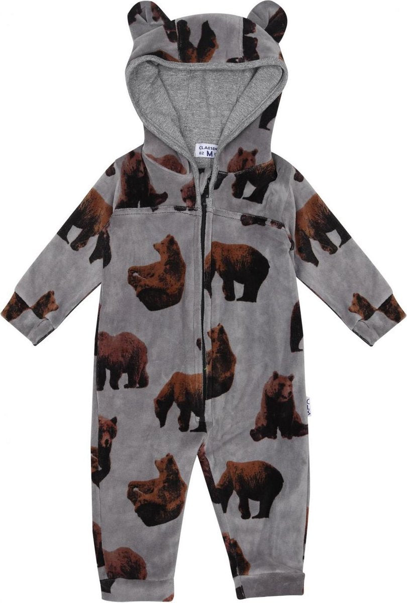 Claesen's baby onesie velvet jongen Brown Bear maat 64-74