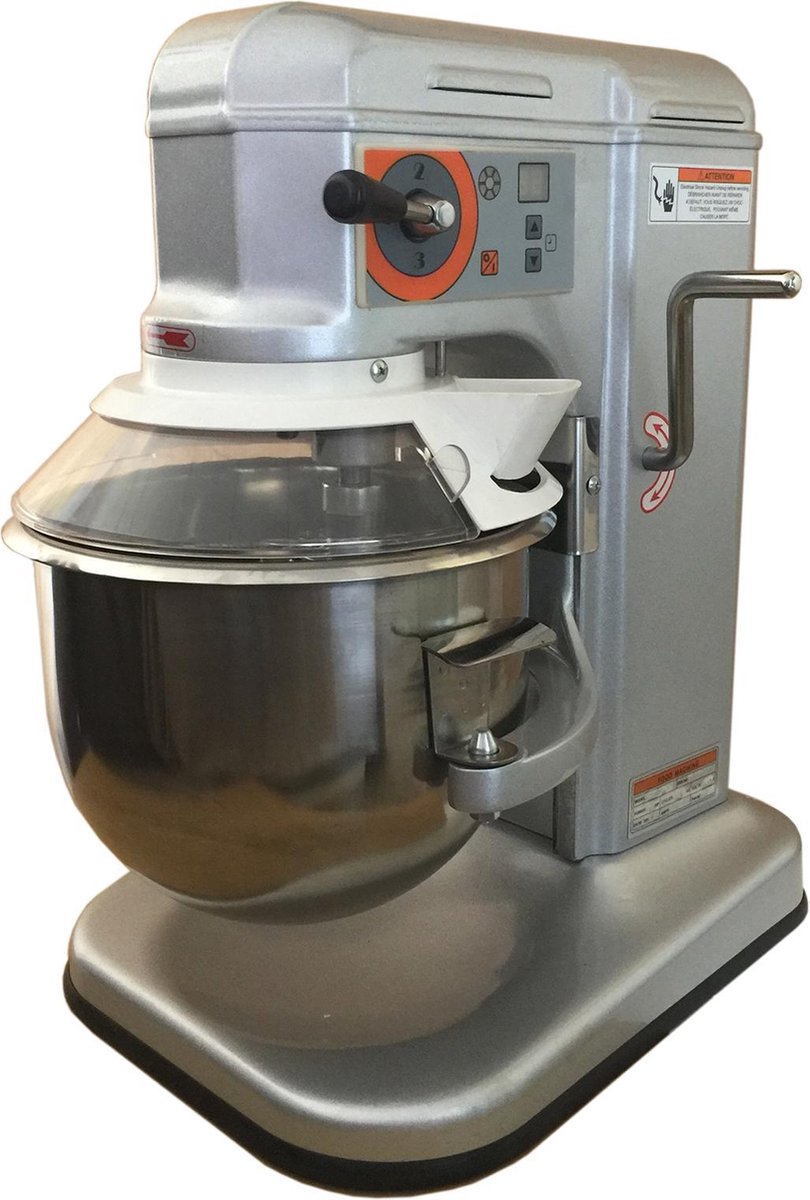 7 liter planeetmenger. Mengmachine. Professionele mixer. 7L menger. 245 W. Keukenmachine. Zilver / Grijs.