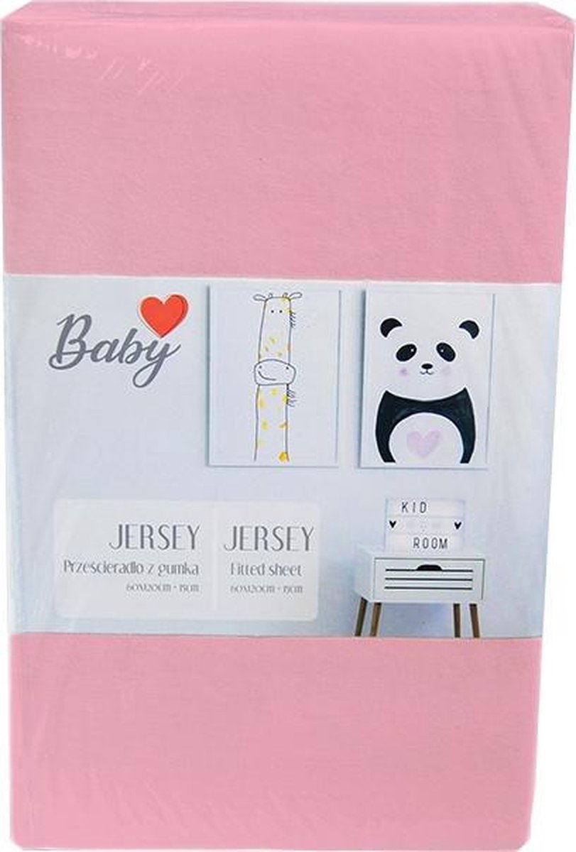 Carbotex Hoeslaken Jersey 60 X 120 Cm Katoen Roze