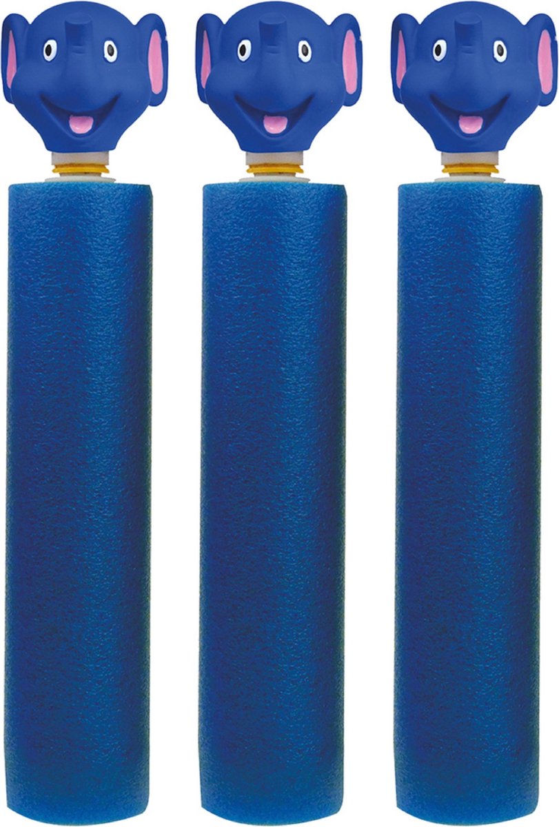 3x Donkerblauw olifanten waterpistool/waterpistolen van foam 26