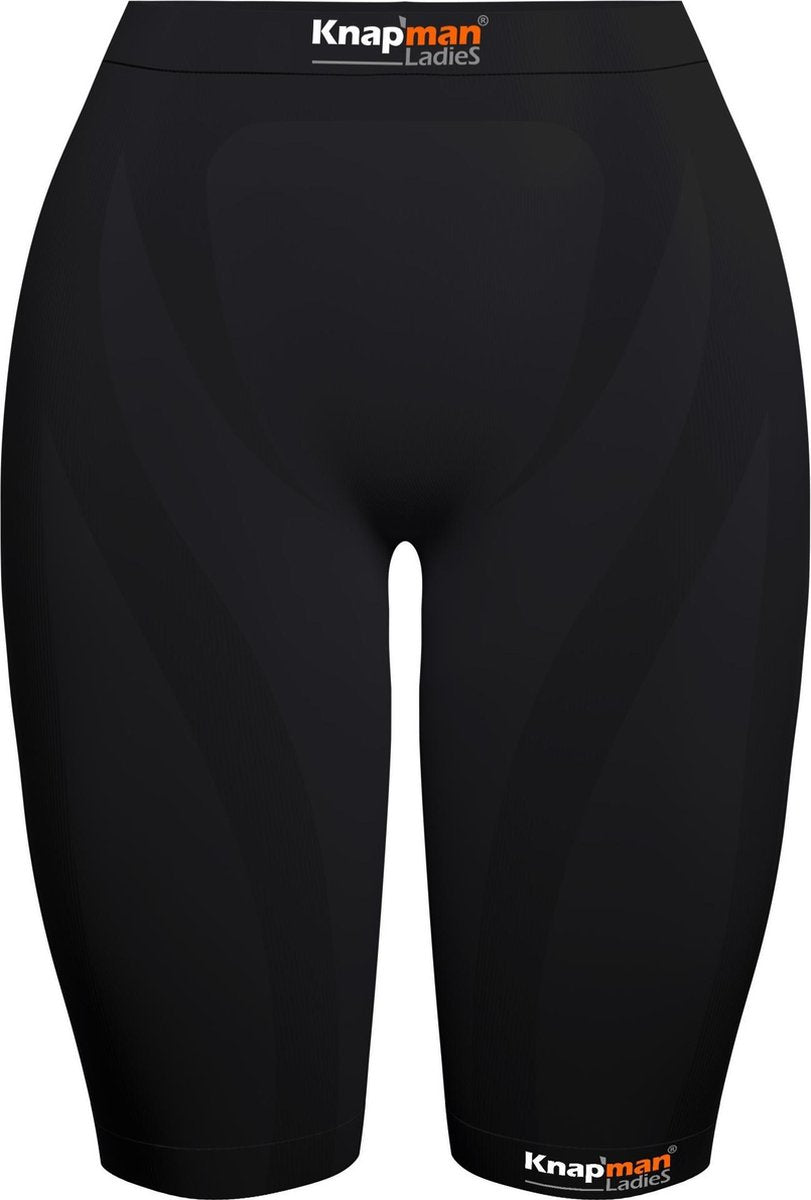 Knapman Ladies Zoned Compression Short 45% Zwart | Compressiebroek (Liesbroek) voor Dames | Maat XXL