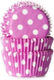 House of Marie MINI Cupcake Vormpjes Stip Roze - pk/60