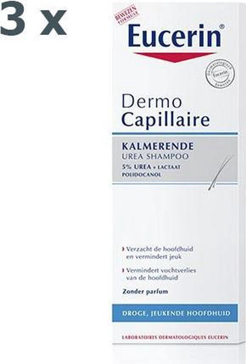 Eucerin Dermocapillair Shampoo Urea Kalmerend - 250ml 3 pack