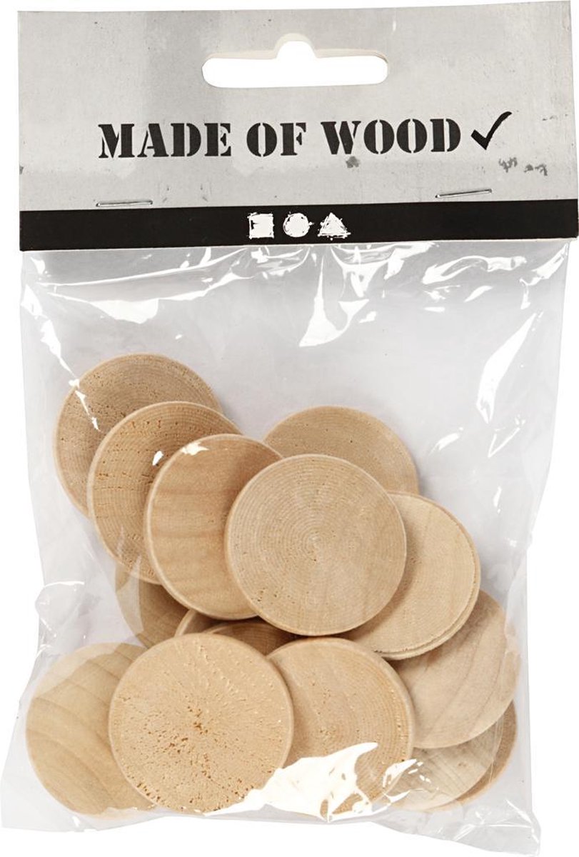 Wooden buttons. 30 mm. 15 pc
