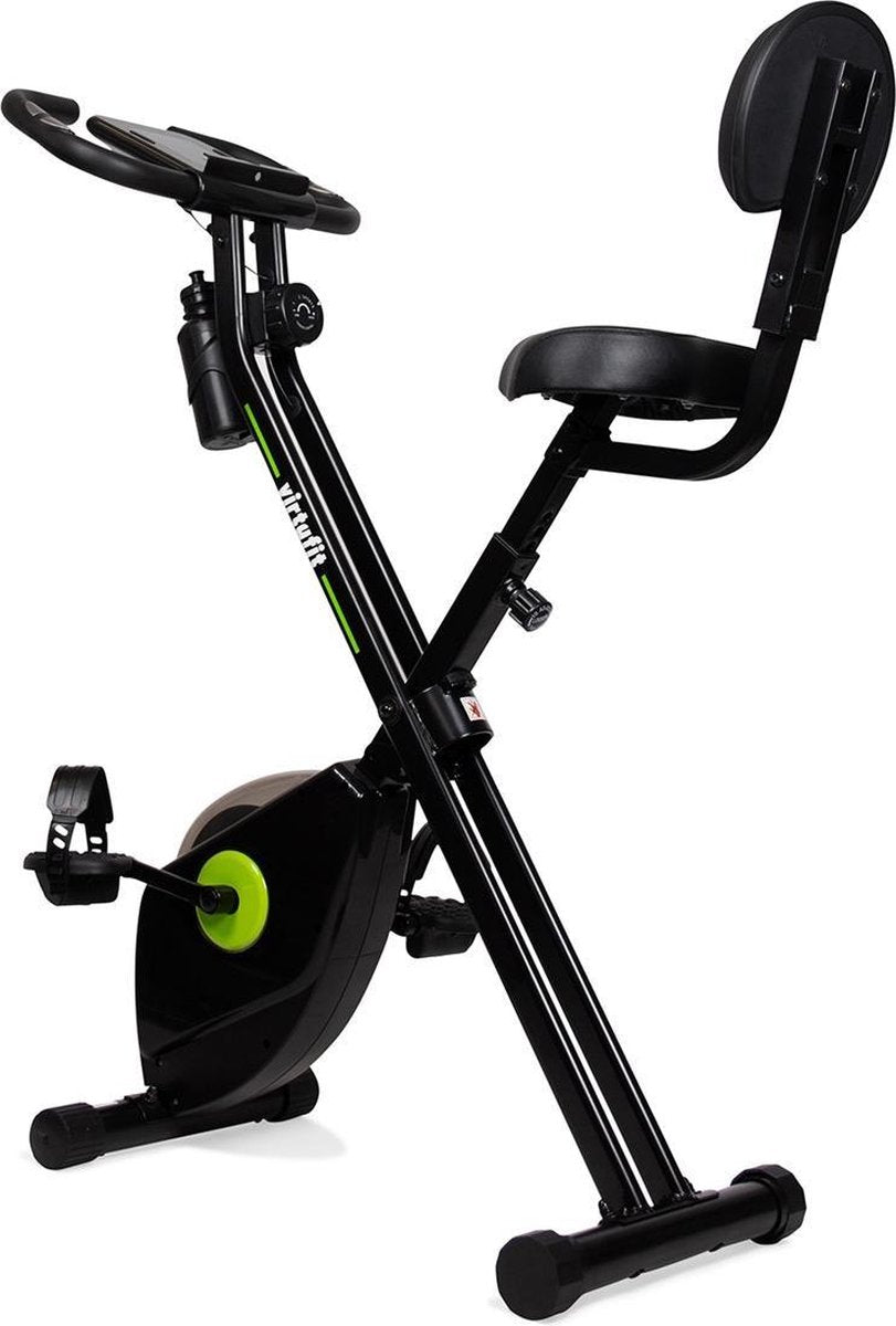 Hometrainer - VirtuFit iConsole Home Trainer - Opvouwbaar met Rugleuning en Bidonhouder - Fitness Fiets - Inklapbaar - Zwart