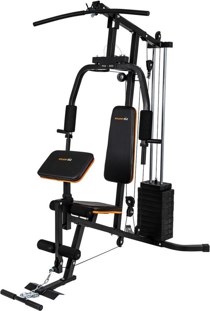 Everfit MSK-500 krachtstation - Home Gym - Fitness station - Zwart