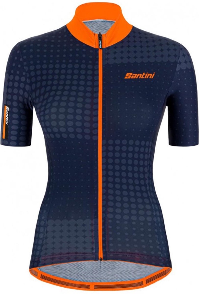 Santini Tono Sfera S/S Fietsshirt - Maat S  - Vrouwen - navy/oranje