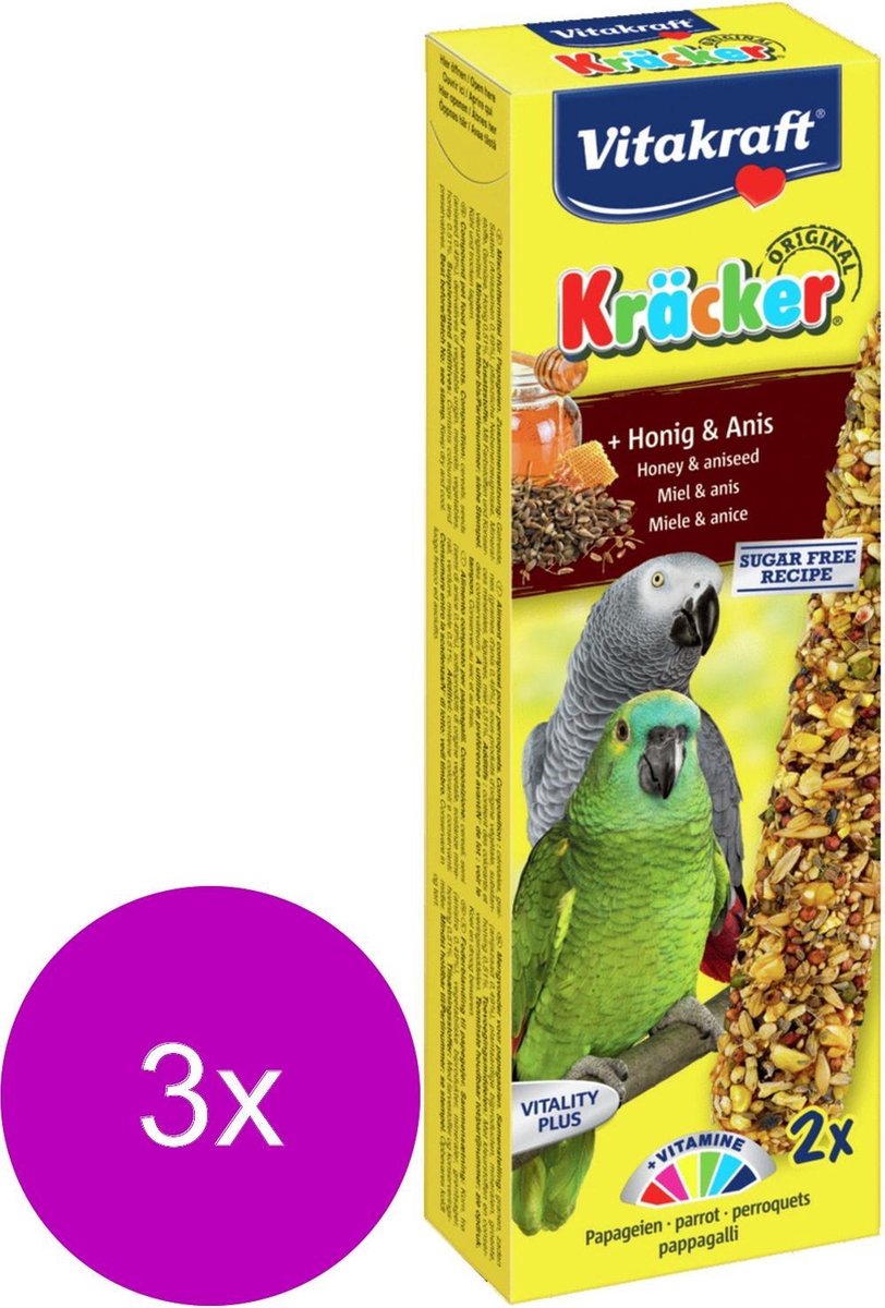 Vitakraft Papegaai Kracker - Vogelsnack - 3 x 2 stuks African