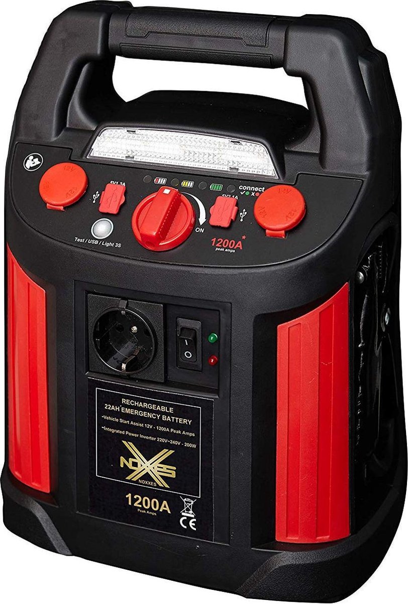12V Professionele Jumpstarter 1200A | Mobiel stopcontact 220V omvormer | Powerbooster | Compressor