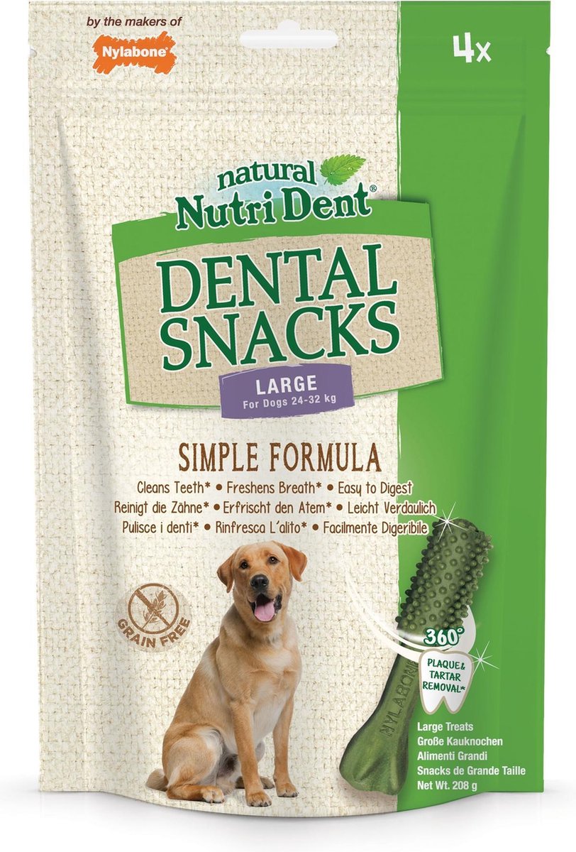 Nylabone Nutri Dent Dental Snacks - Gebitsverzorgende hondensnack om tandplak en tandsteen te verminderen - Verfrist de adem - Mini / Small / Medium / Large - Medium - 12 stuks