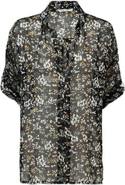 Blouse small flower - Black
