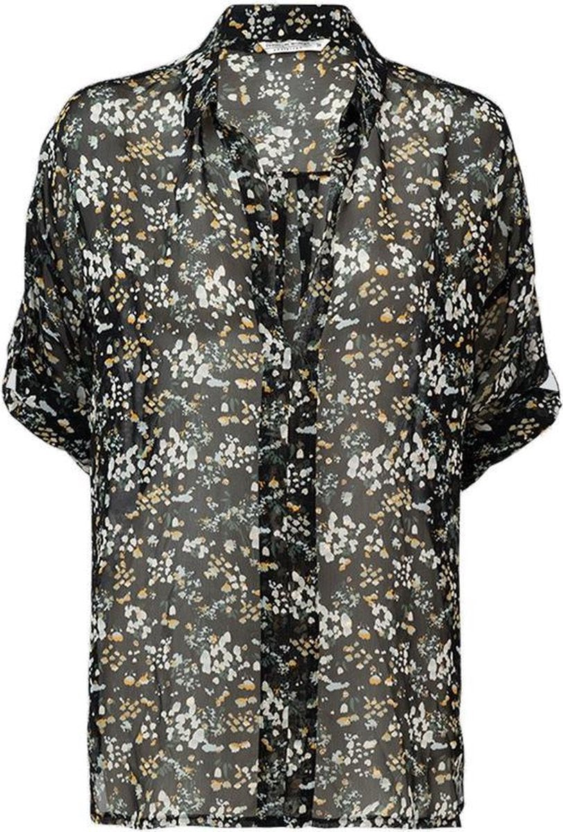 Blouse small flower - Black