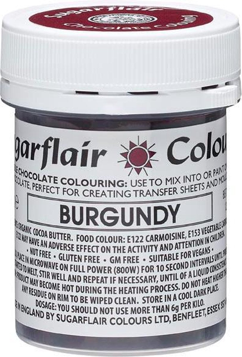 Sugarflair Chocolade Kleurstof - Bordeaux - 35g