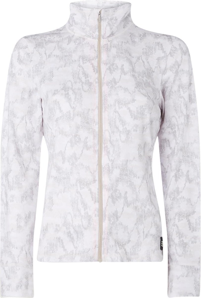 Old Stuff Sporttrui All Over Print Full Zip Clime - White Aop W/ Brown Or Beige - L