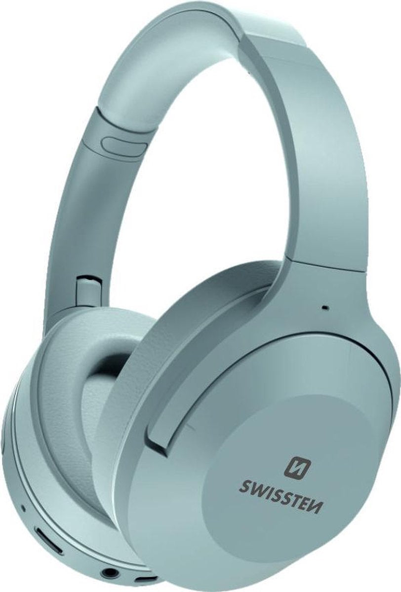 Swissten Hurricane - Draadloze bluetooth over-ear koptelefoon met Noise Cancelling - Grijs