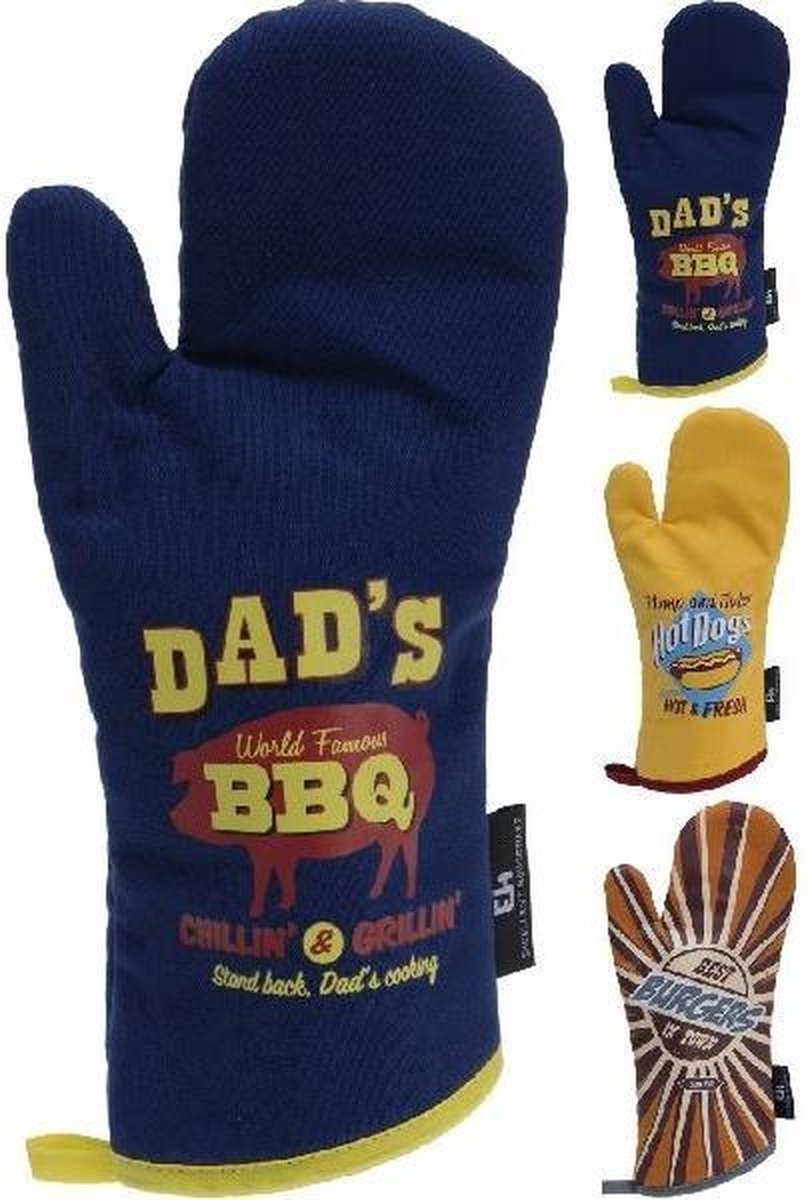 Barbecue Handschoen/Ovenwant BBQ Design Assorti