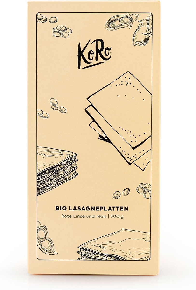 KoRo | Biologische lasagne vellen rode linzen en maïs 500 g