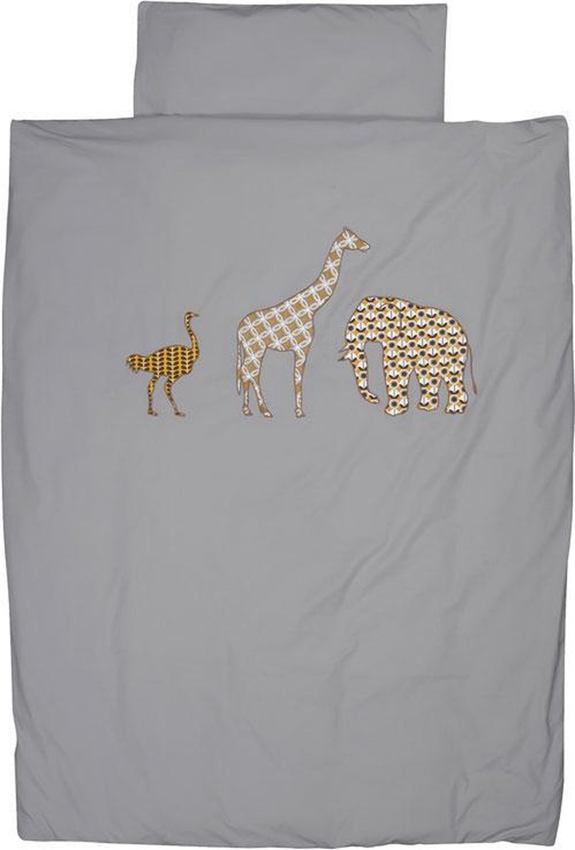Taftan - Dekbedovertrek - Safari - 100 x 135 cm - grijs / geel