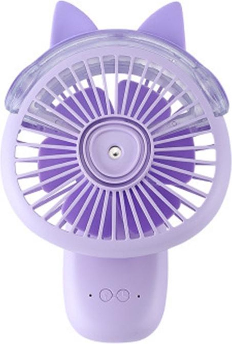 Desktop opvouwbare spray Mini-ventilator Cartoon bevochtiging Waterstraalventilator (paars)