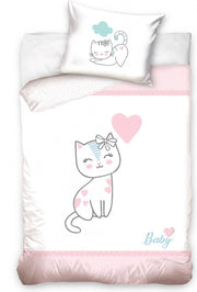 Carbotex Dekbedovertrek Baby Hippo Kat 100 X 135 Cm Roze