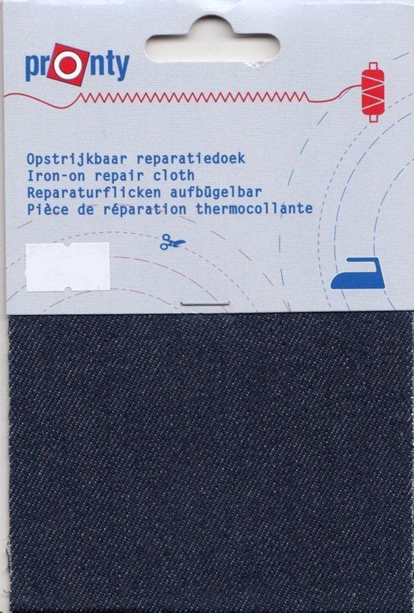 pronty opstrijkbaar reparatiedoek - blauw jeans navy - voor reparatie broeken