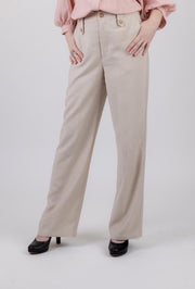Karen By Simonsen - Beige broek - Maat 36 - Gouden details