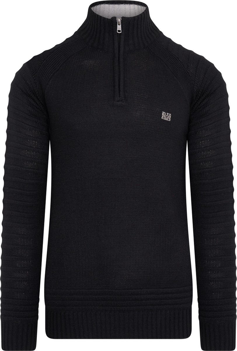 Mezaguz Heren Trui Fijn gebreid Black-XXL